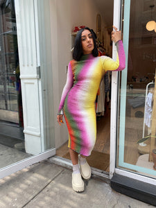 Lucia Dress in Rainbow Gradient