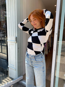 Warped Top in Black/Cream