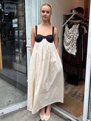 Cadence Tie Back Maxi Dress in Sea Salt