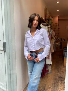 Bea Crop Top in Sateen White