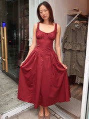 Vittoria Dress in Merlot
