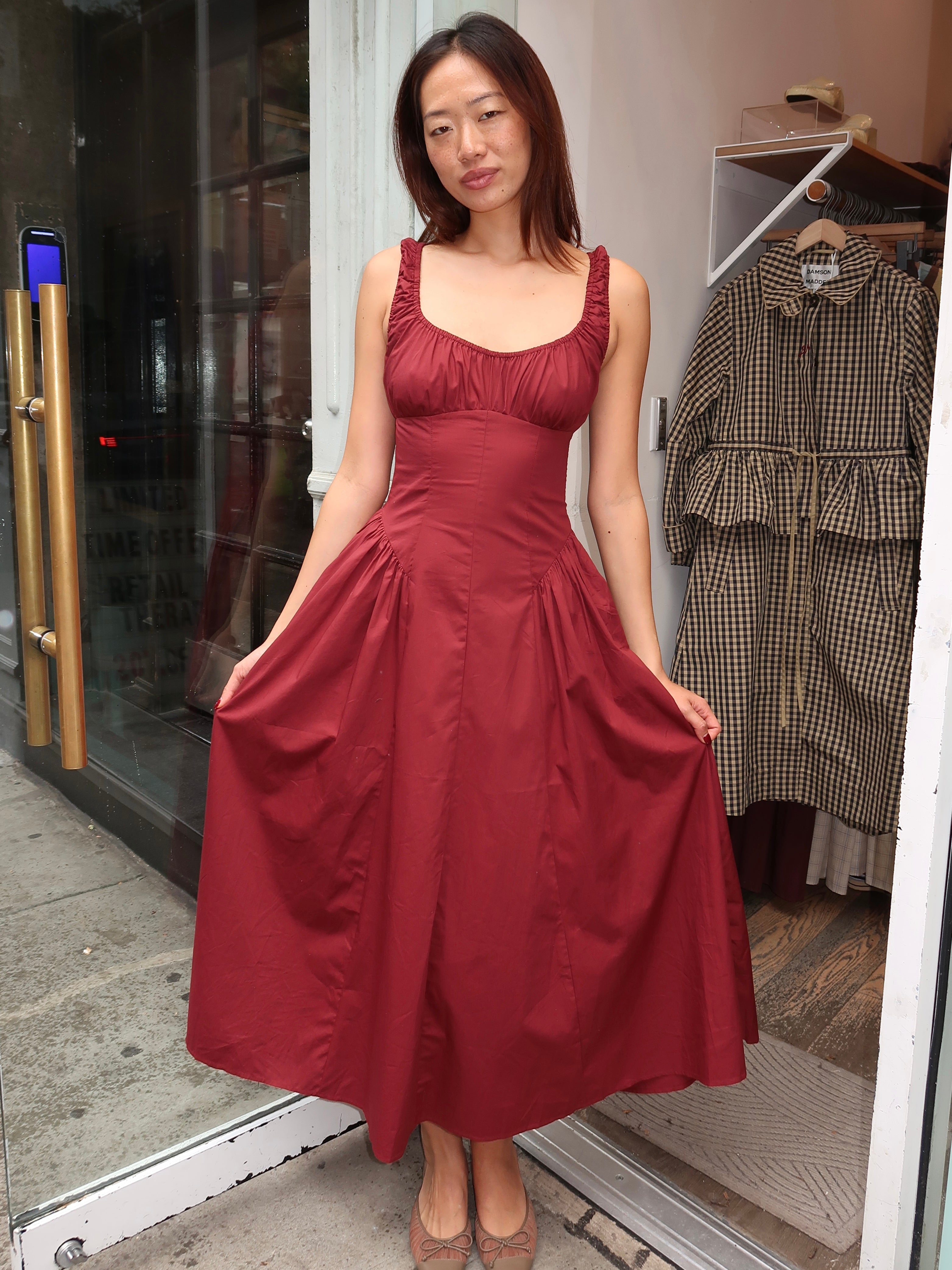 Vittoria Dress in Merlot