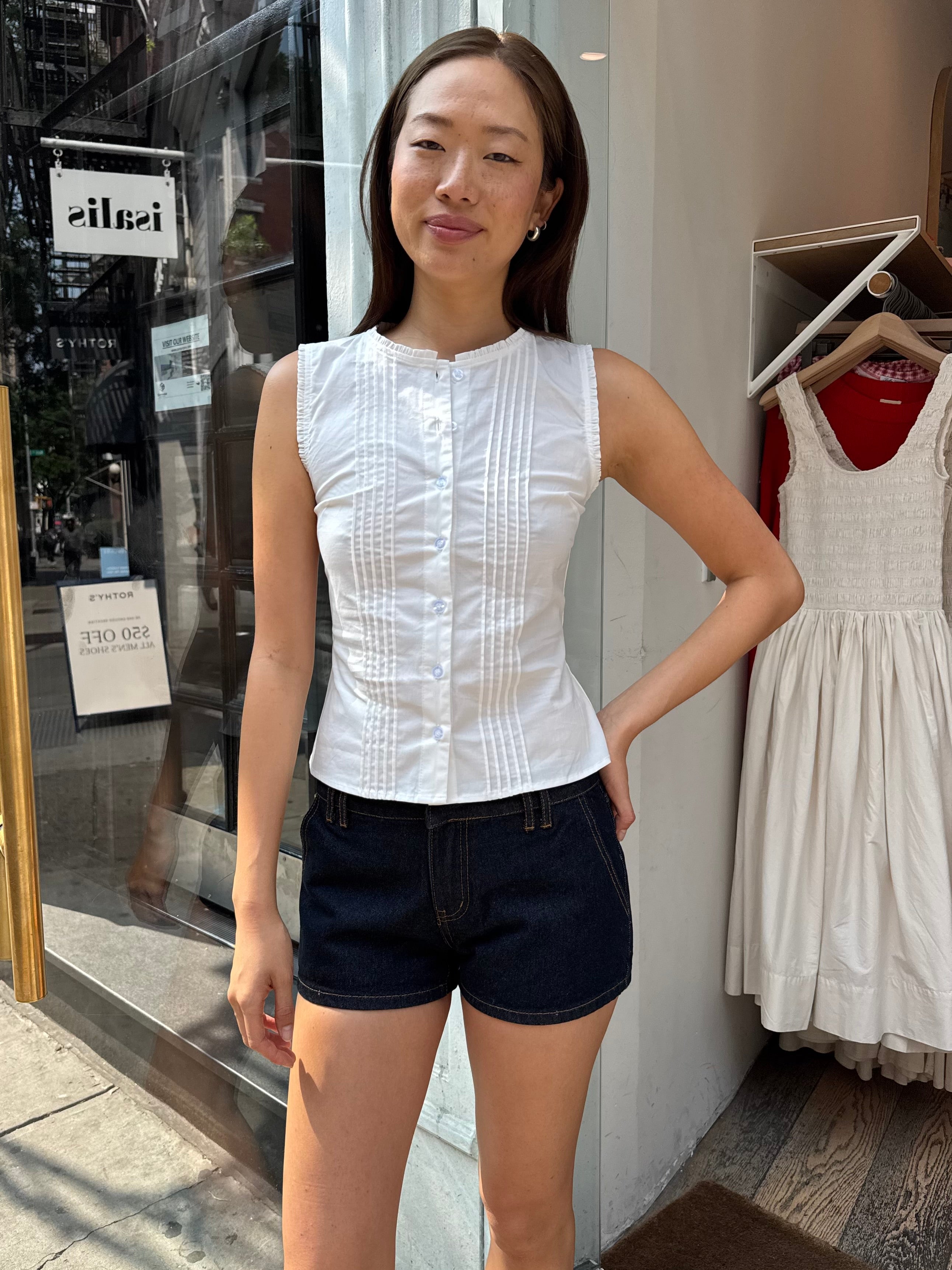 Jazmyn Button Down Blouse in White