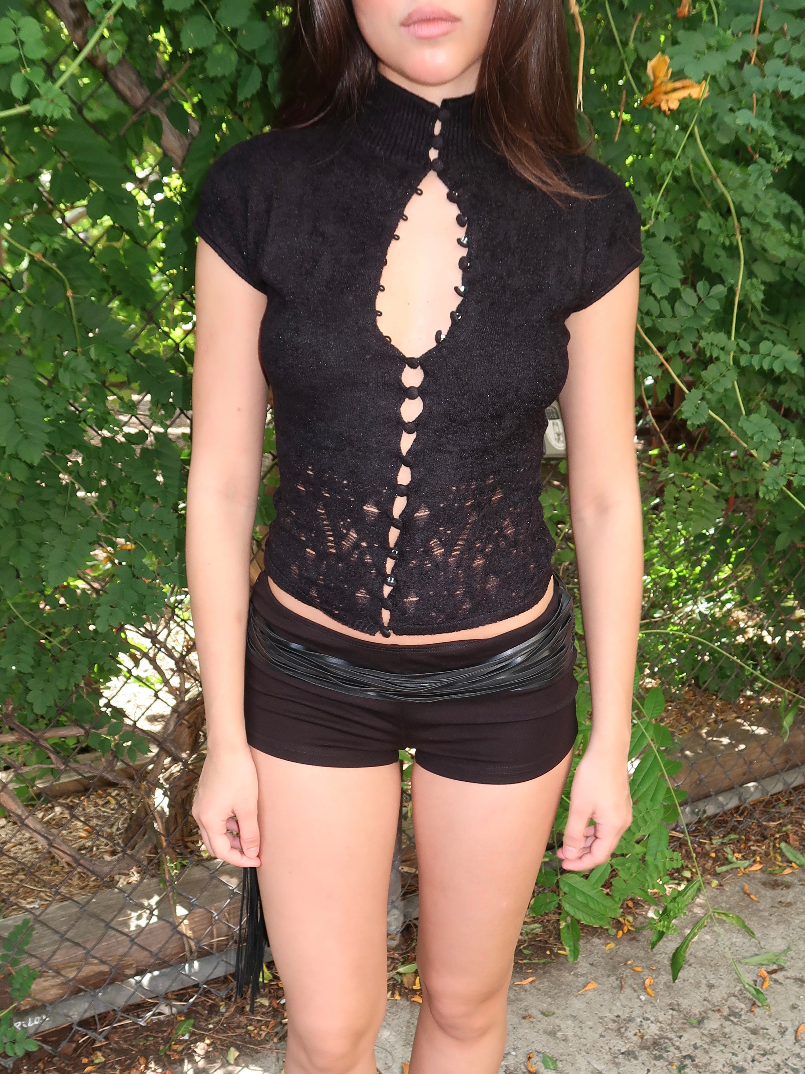 Mock Neck Top in Black