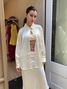 Olivio Shirt in Ivory Satin