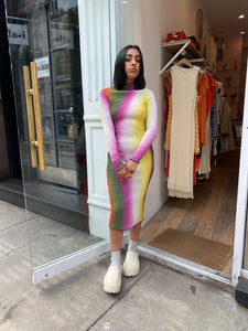 Lucia Dress in Rainbow Gradient