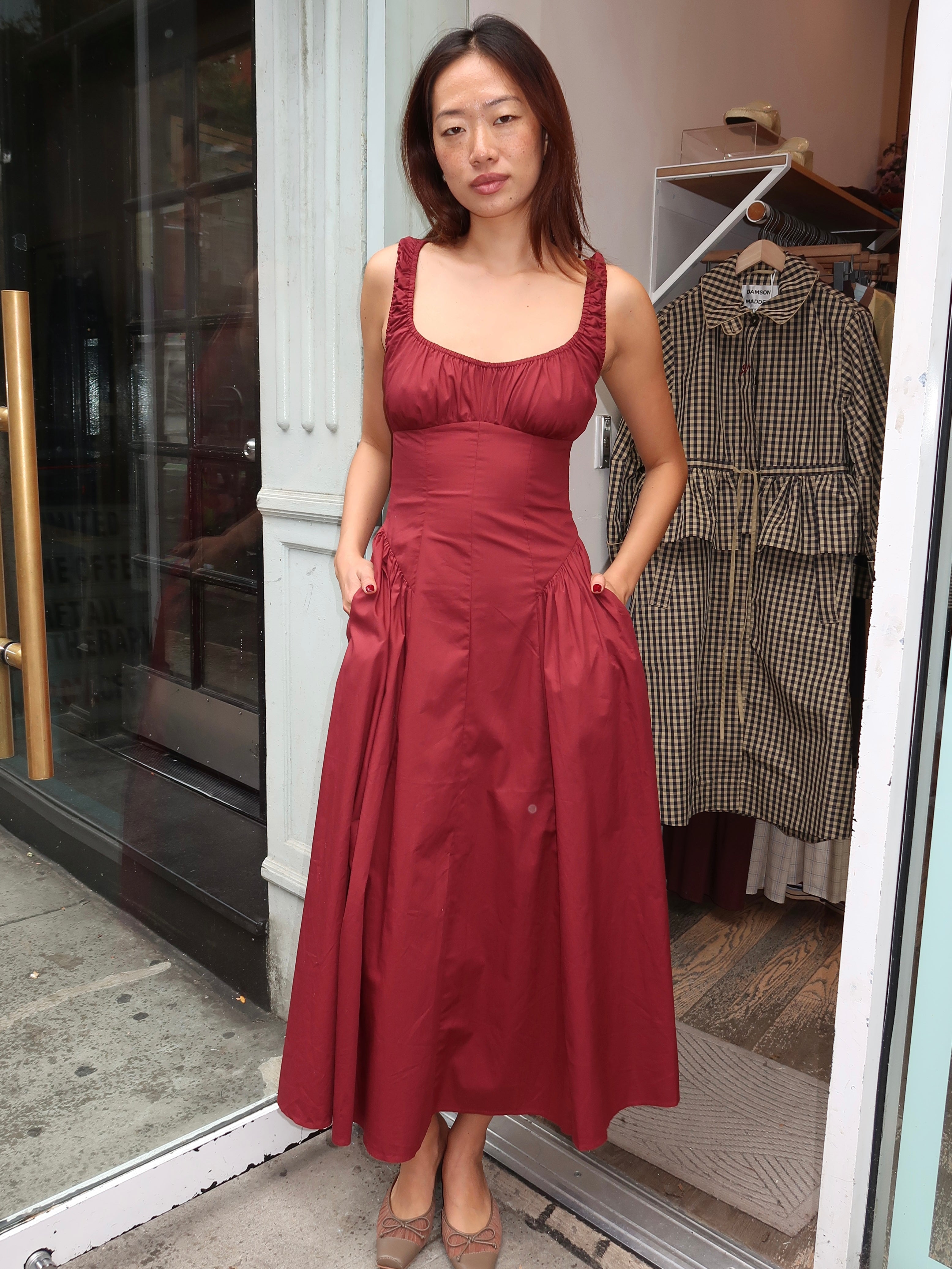 Vittoria Dress in Merlot