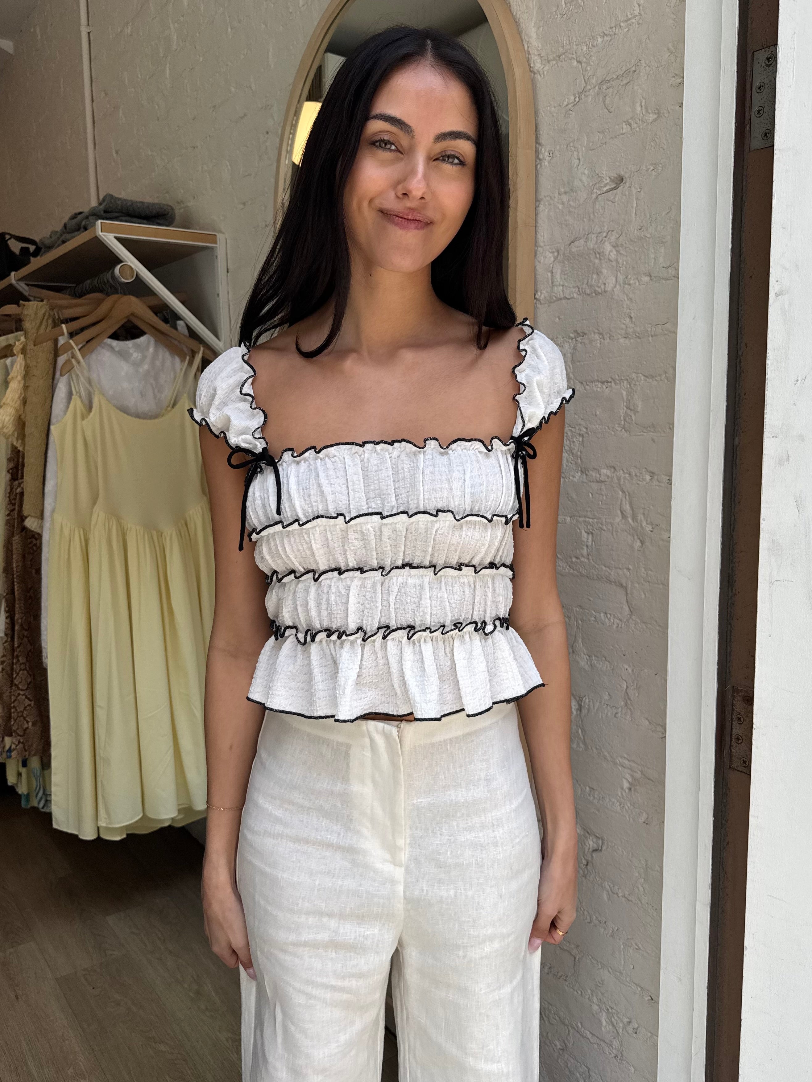Mae Top in White & Black