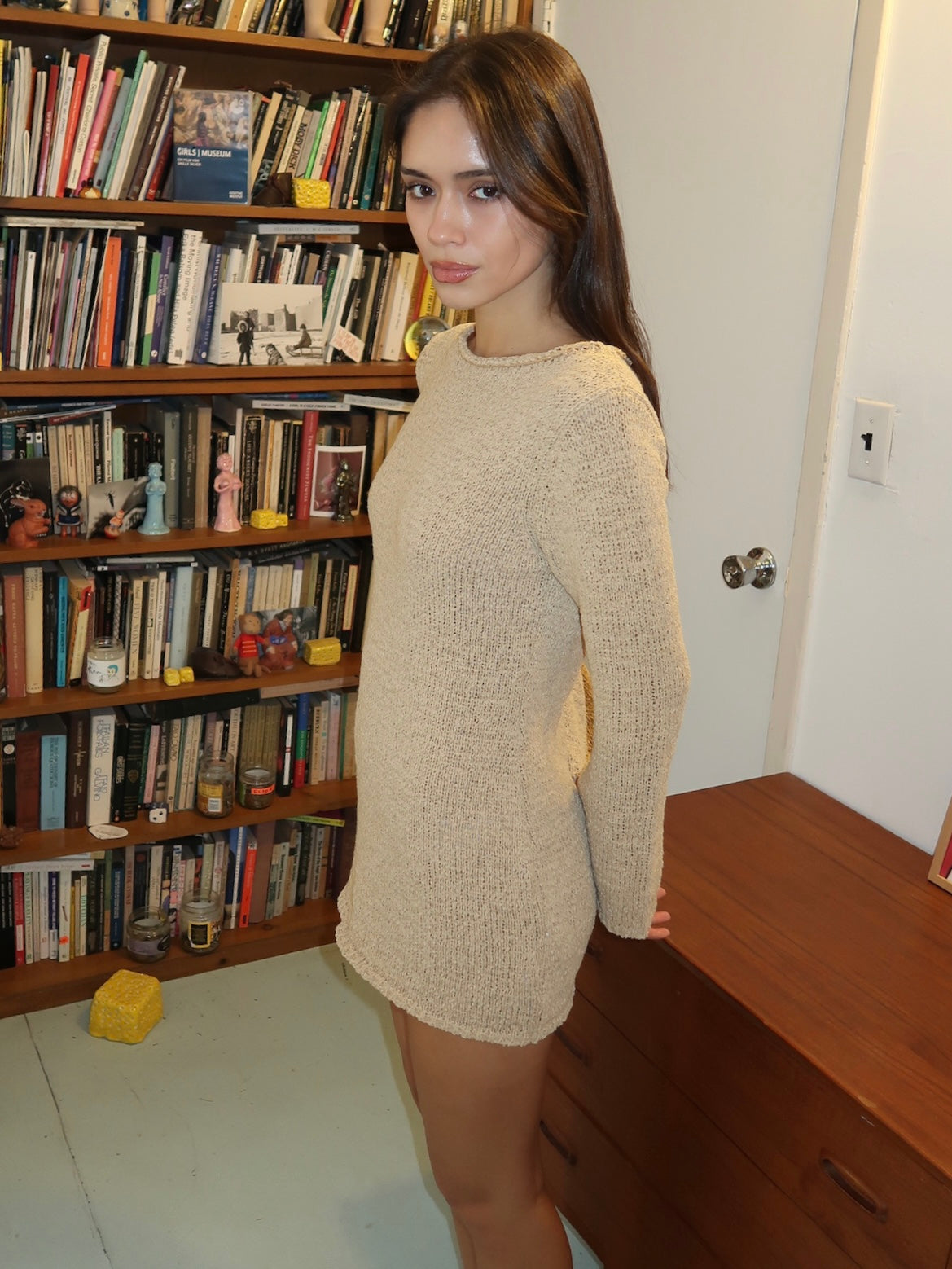 Micah Mini Dress in Wheat