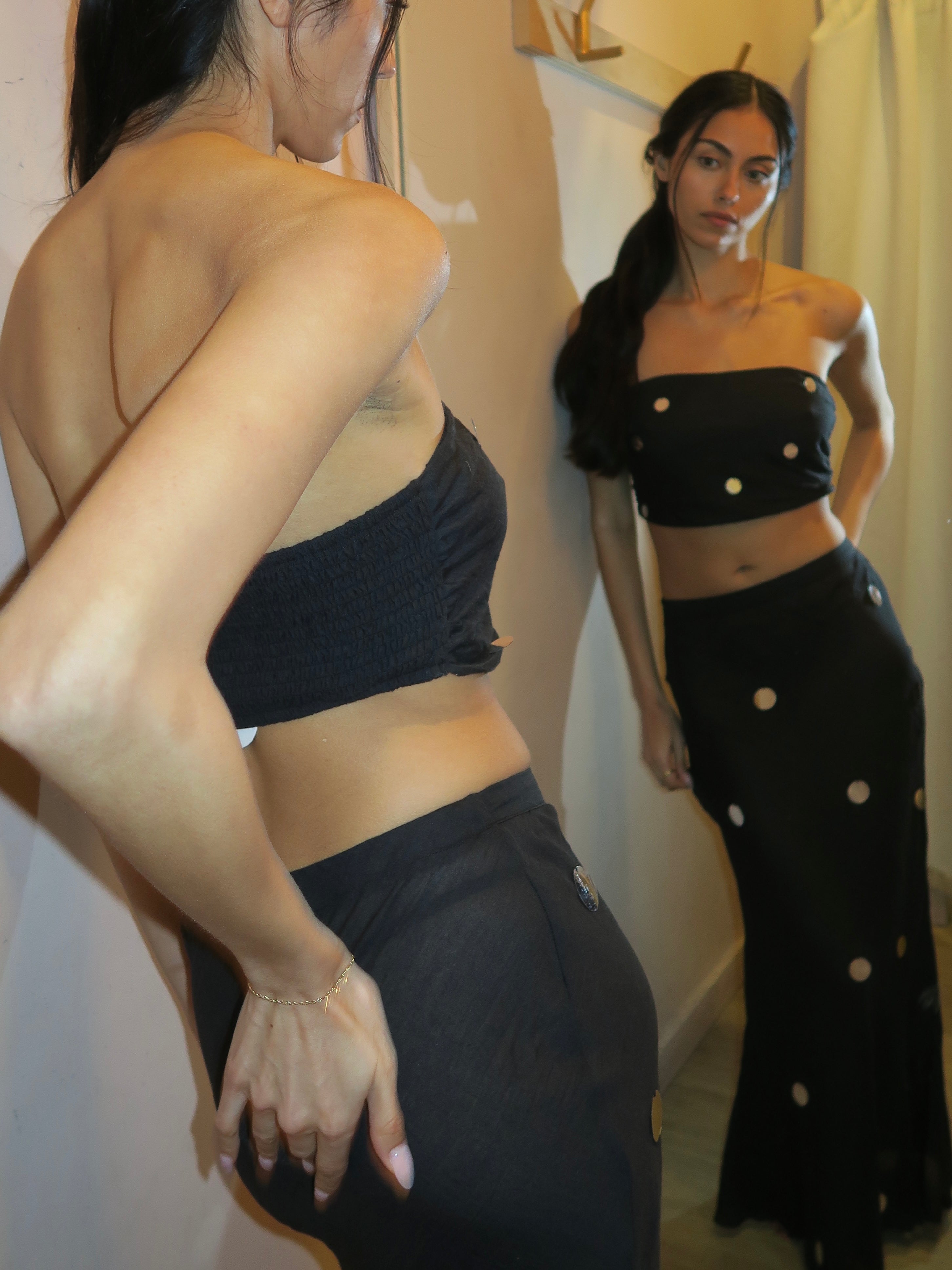 Quinta Tube Top in Black Sequin