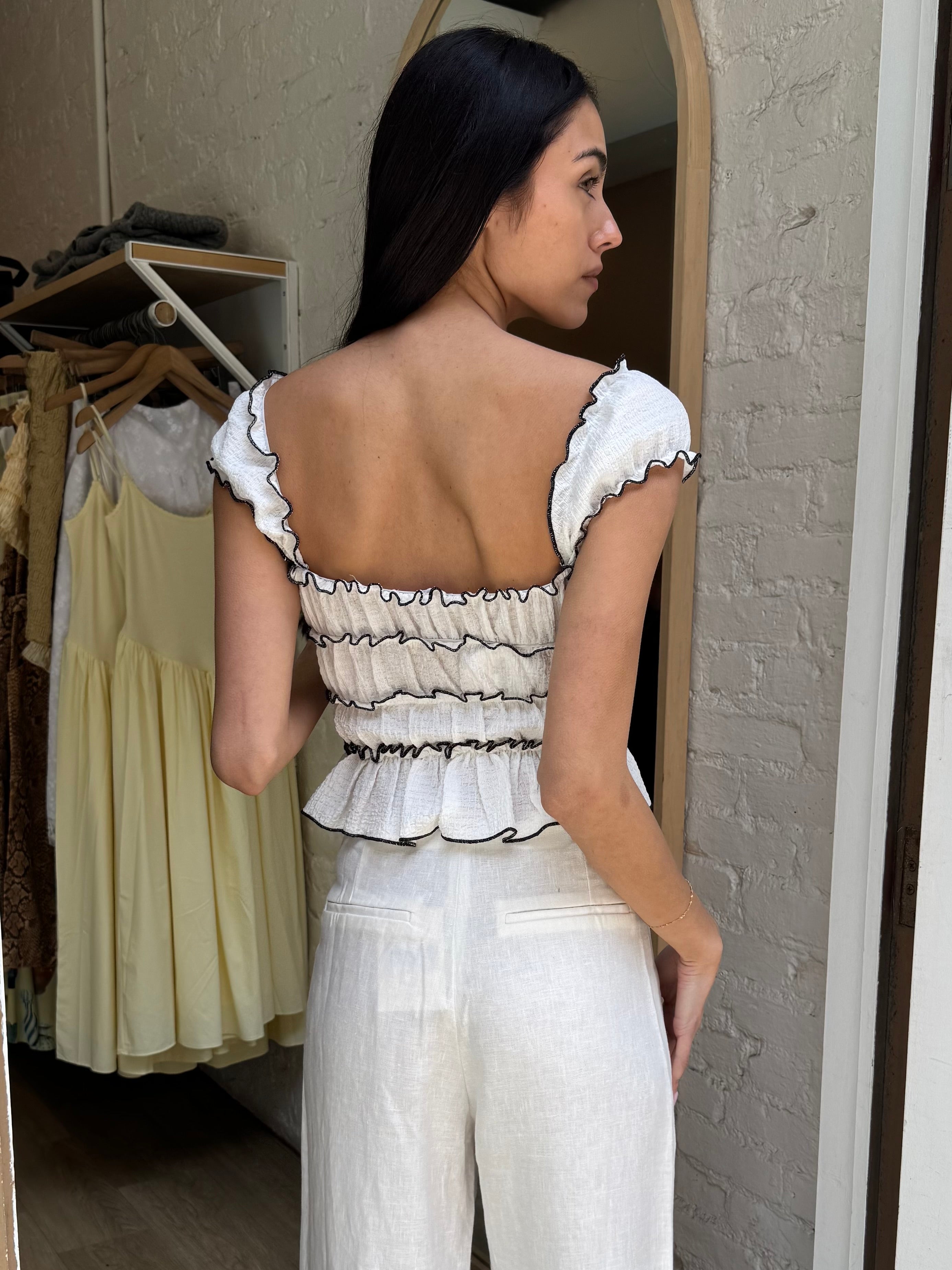 Mae Top in White & Black