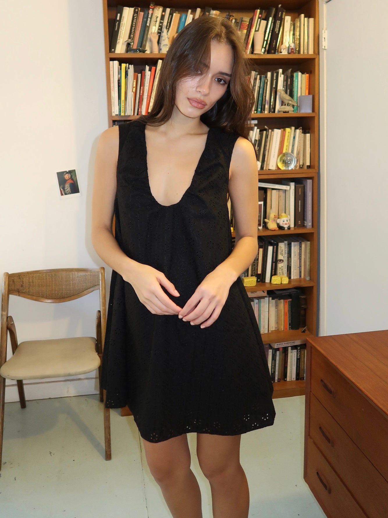 Juana Mini Dress in Valentina Broderie Black