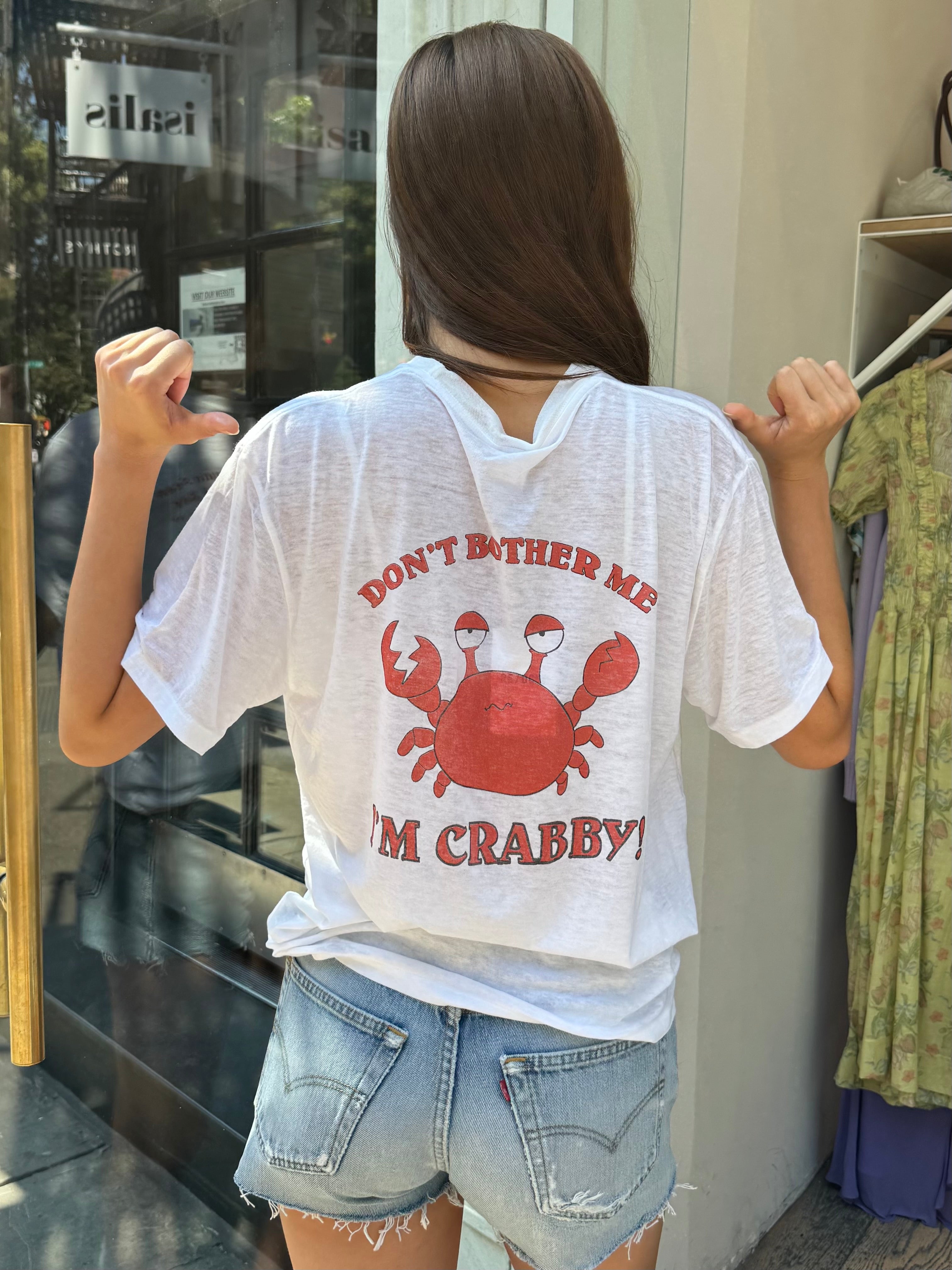 Boyfriend Tee Crabby in Optic White – Isalis