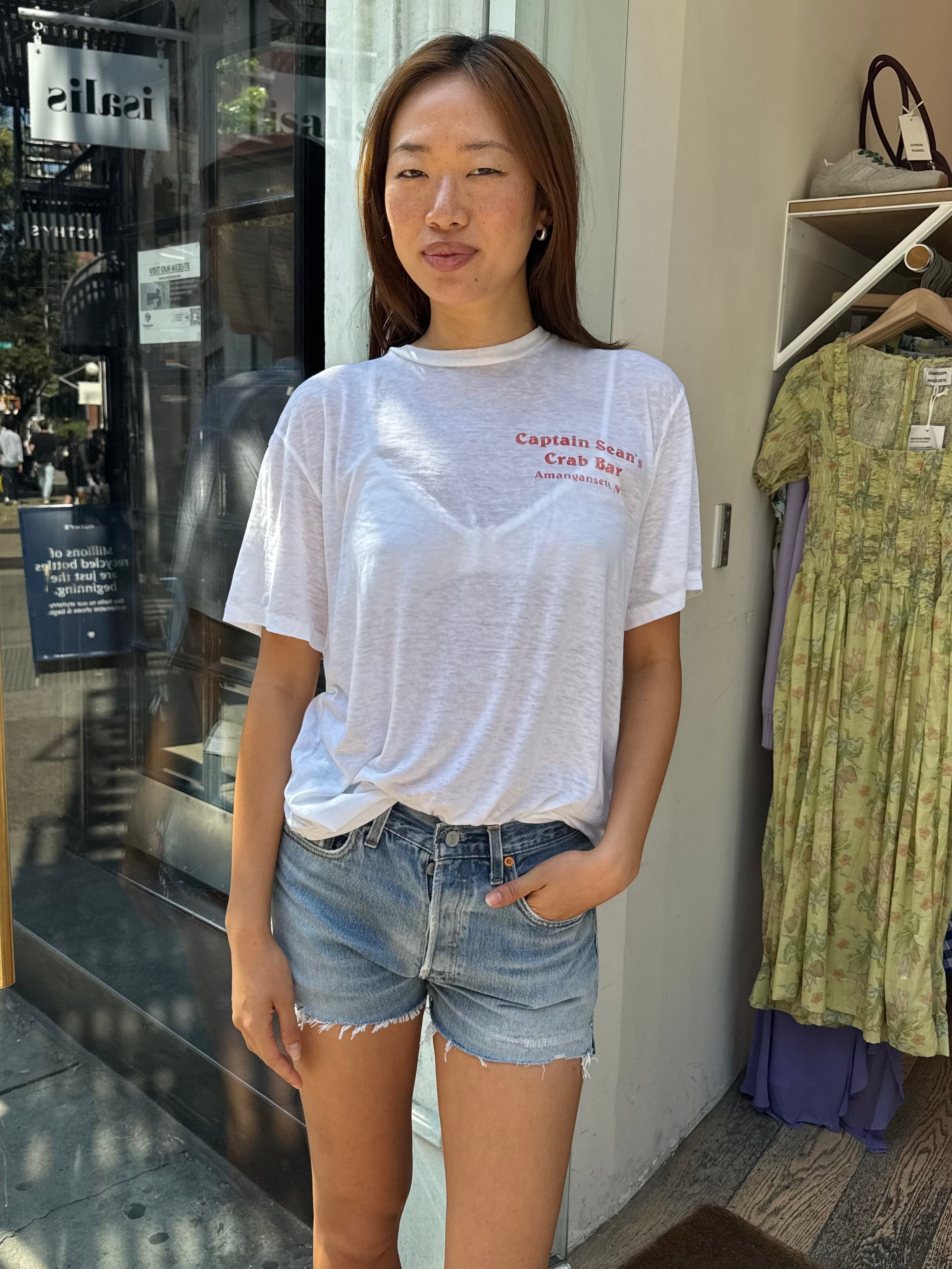 Boyfriend Tee Crabby in Optic White