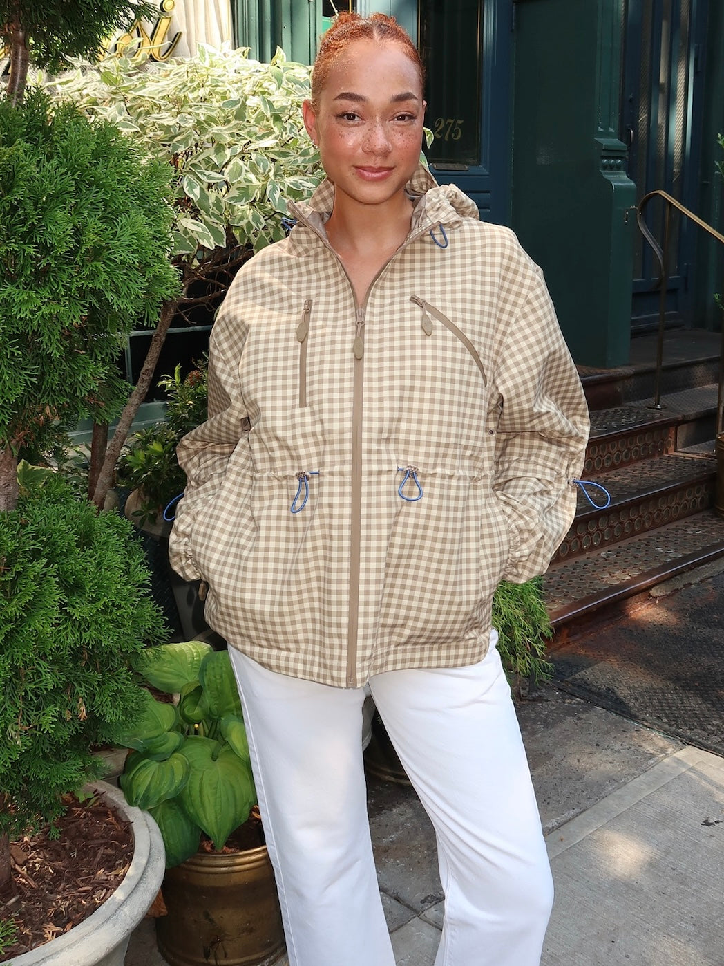 Matilda Raincoat in Gingham Brown