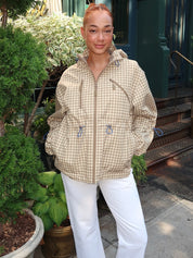 Matilda Raincoat in Gingham Brown