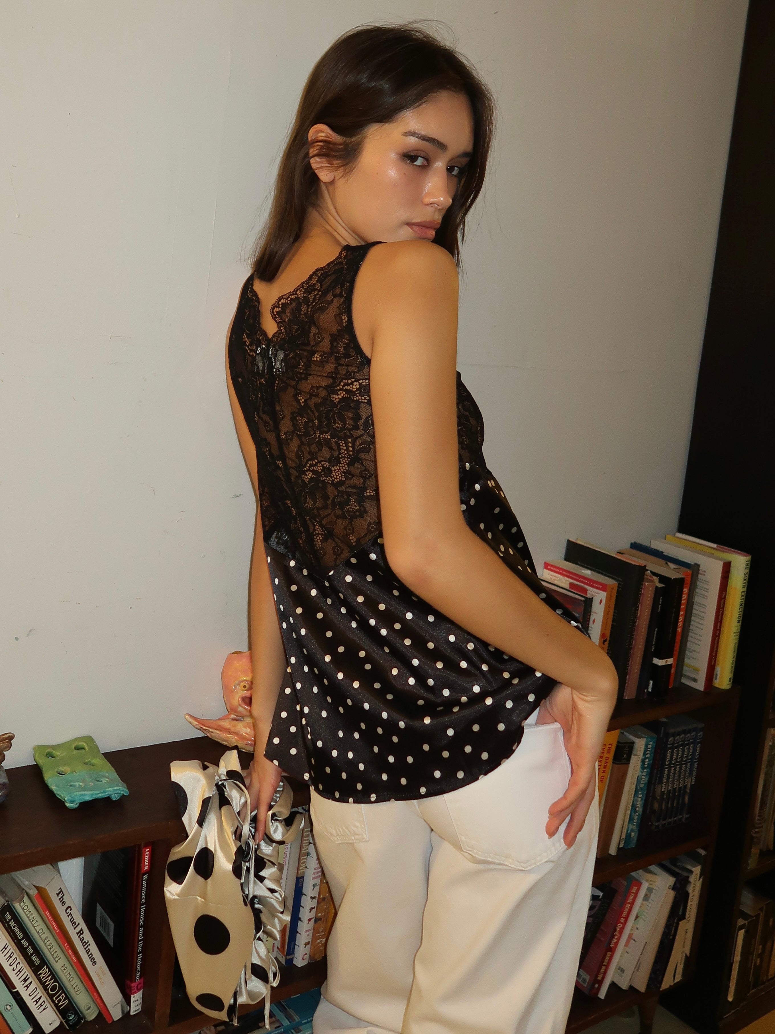 Camila Lace Top in Dots