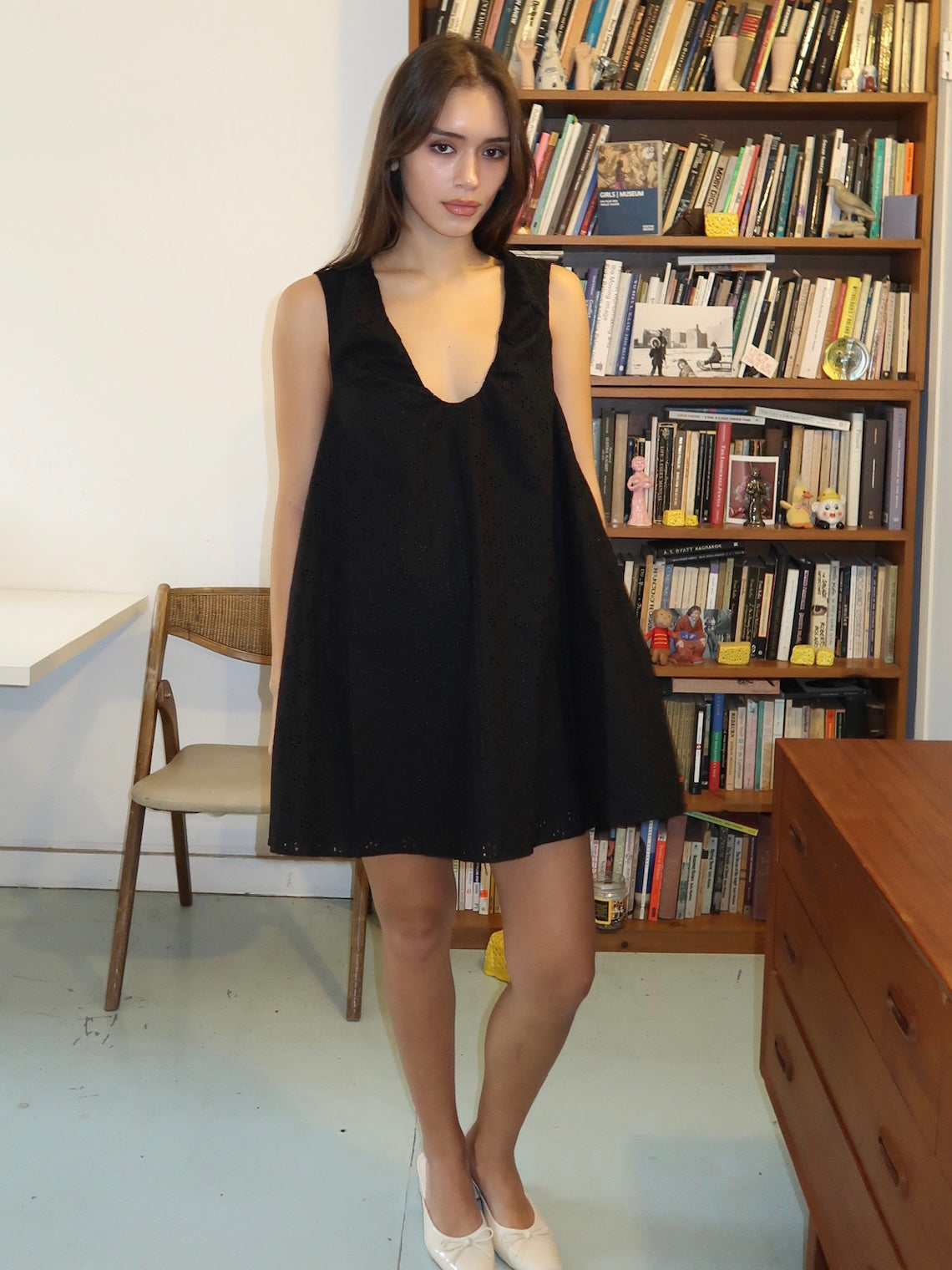 Juana Mini Dress in Valentina Broderie Black