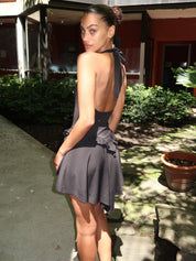 Sirene Halter Dress in Black