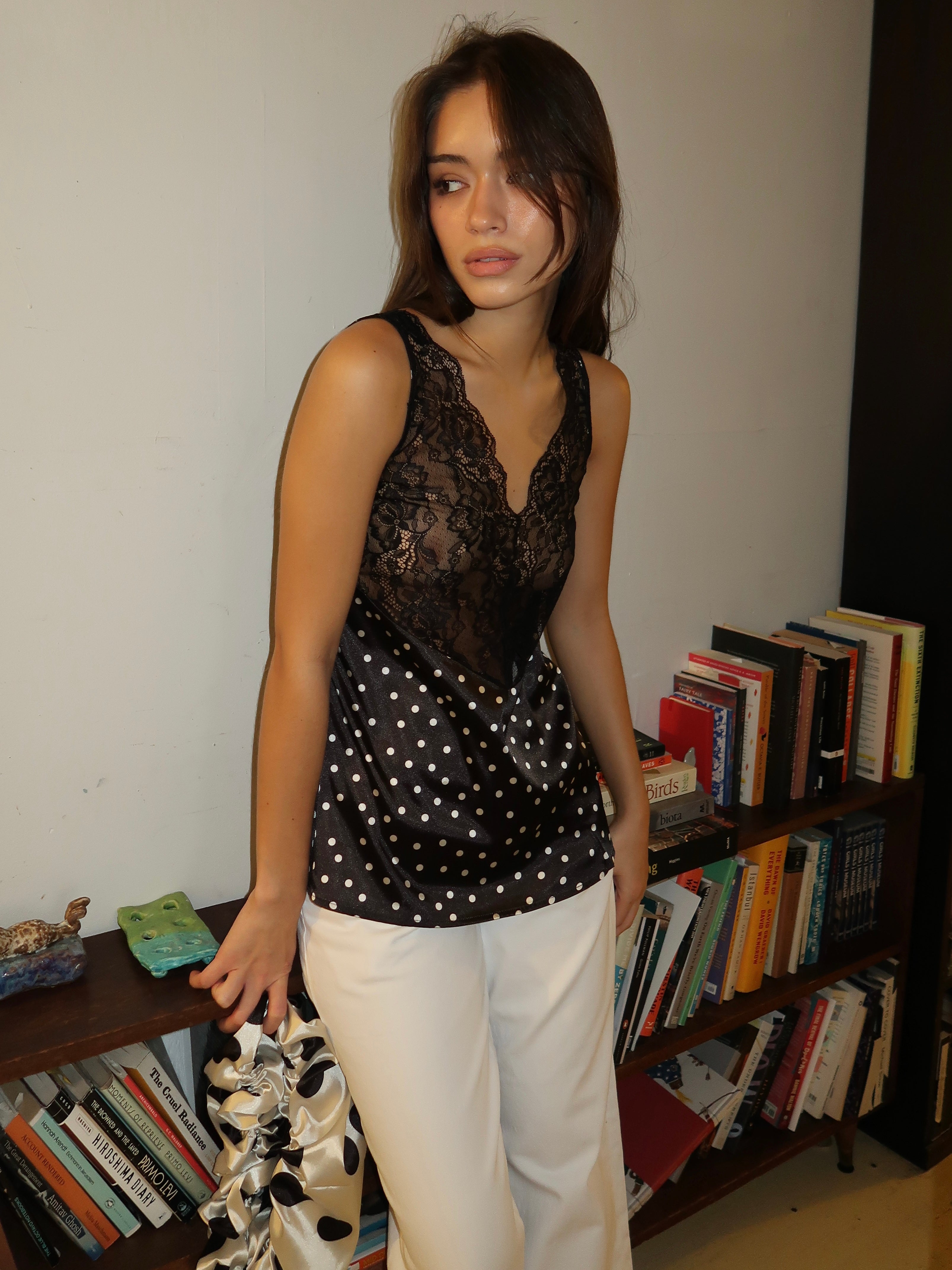 Camila Lace Top in Dots