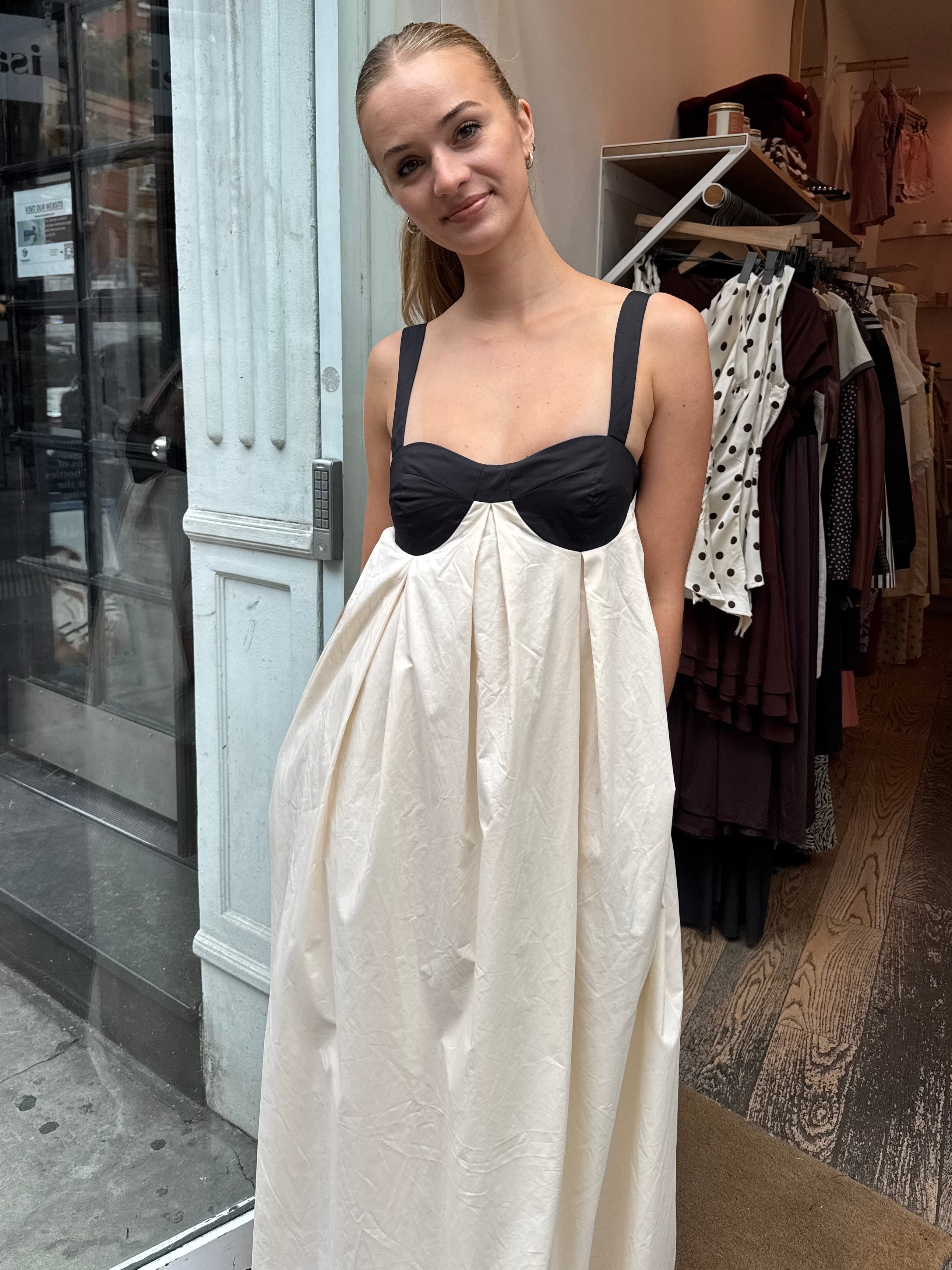 Cadence Tie Back Maxi Dress in Sea Salt