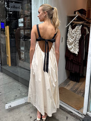 Cadence Tie Back Maxi Dress in Sea Salt