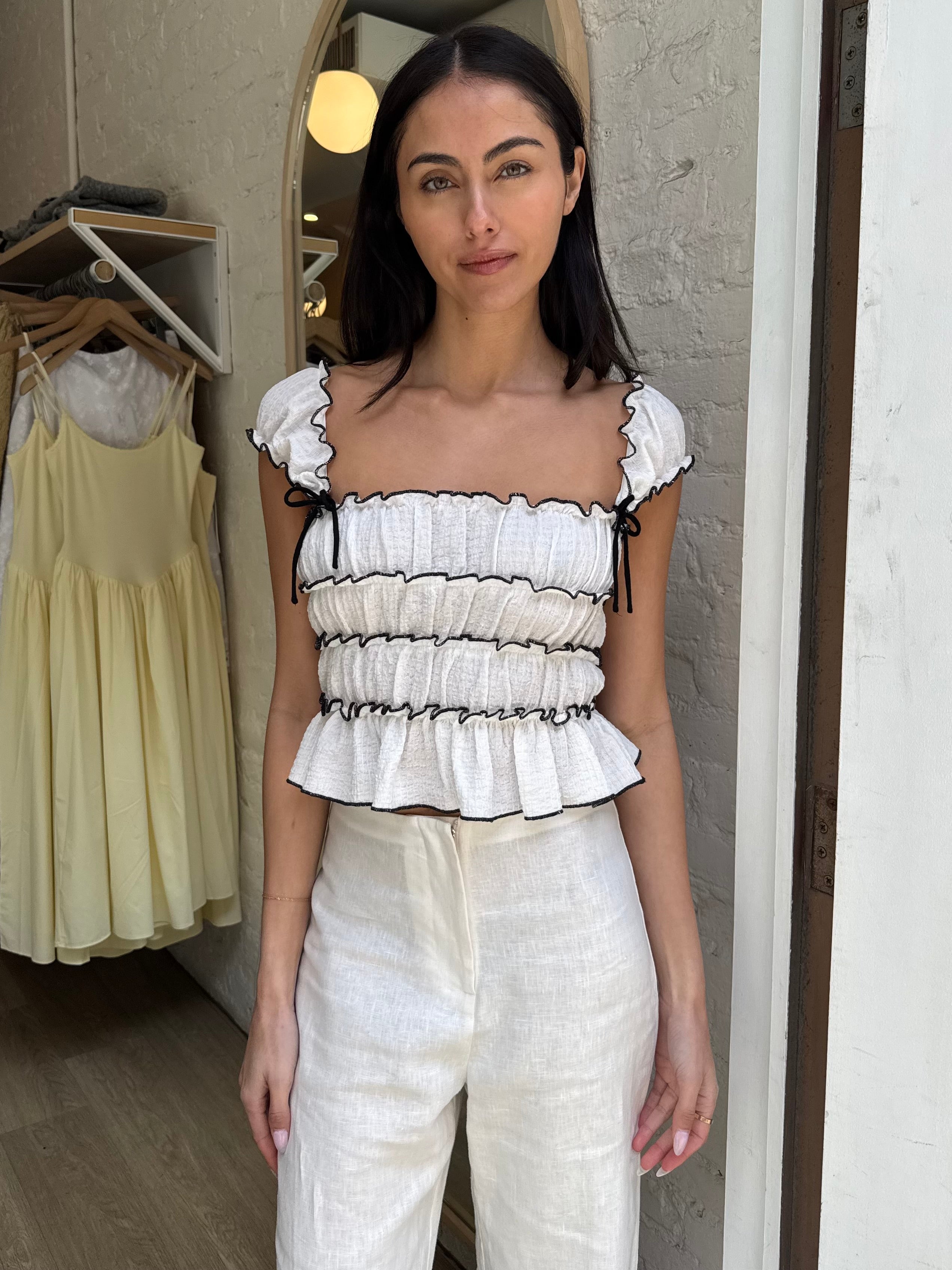 Mae Top in White & Black