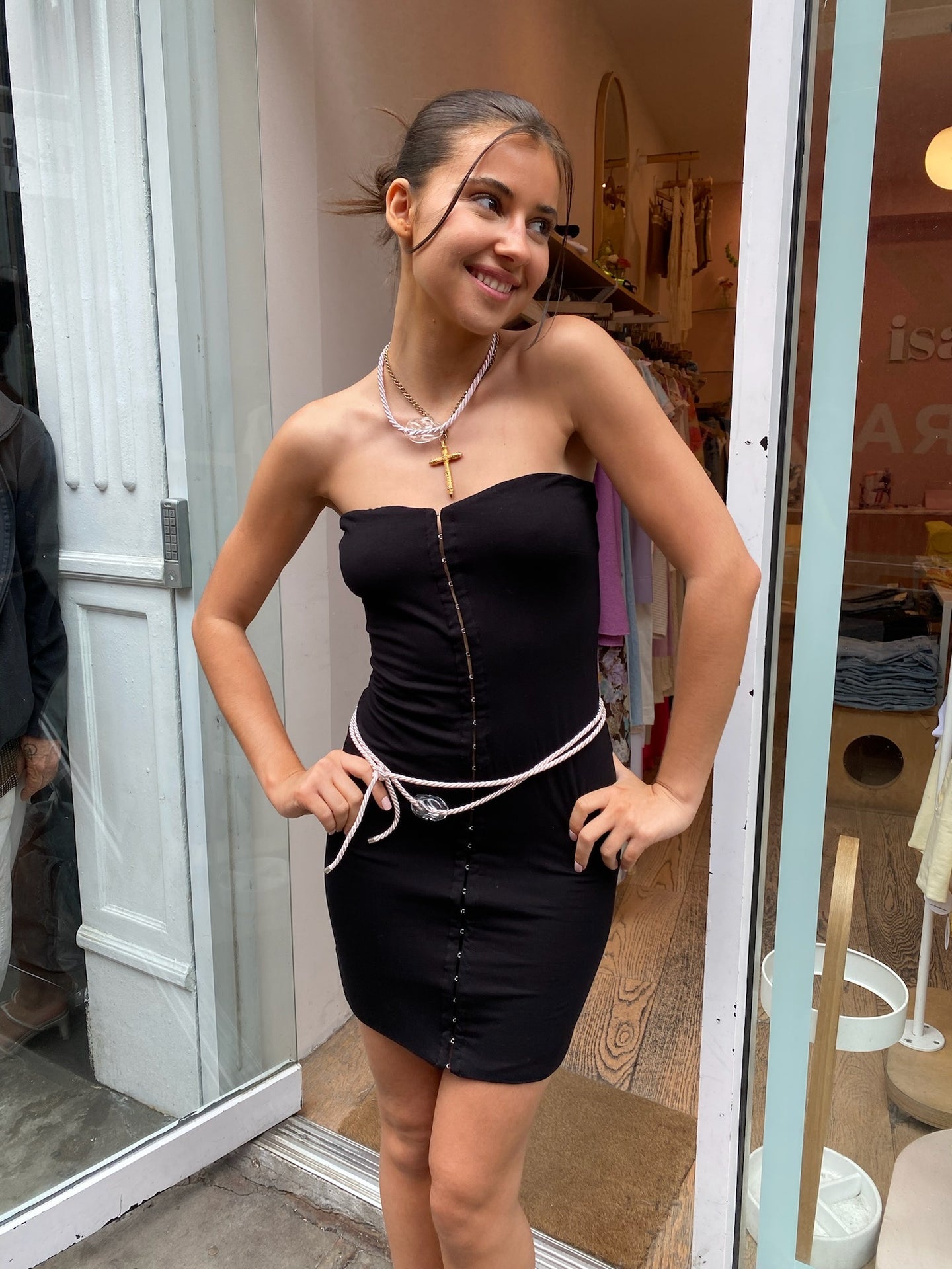 Filia Corset Tube Dress in Black