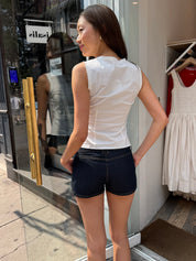 Venice Micro Shorts in Dark Denim