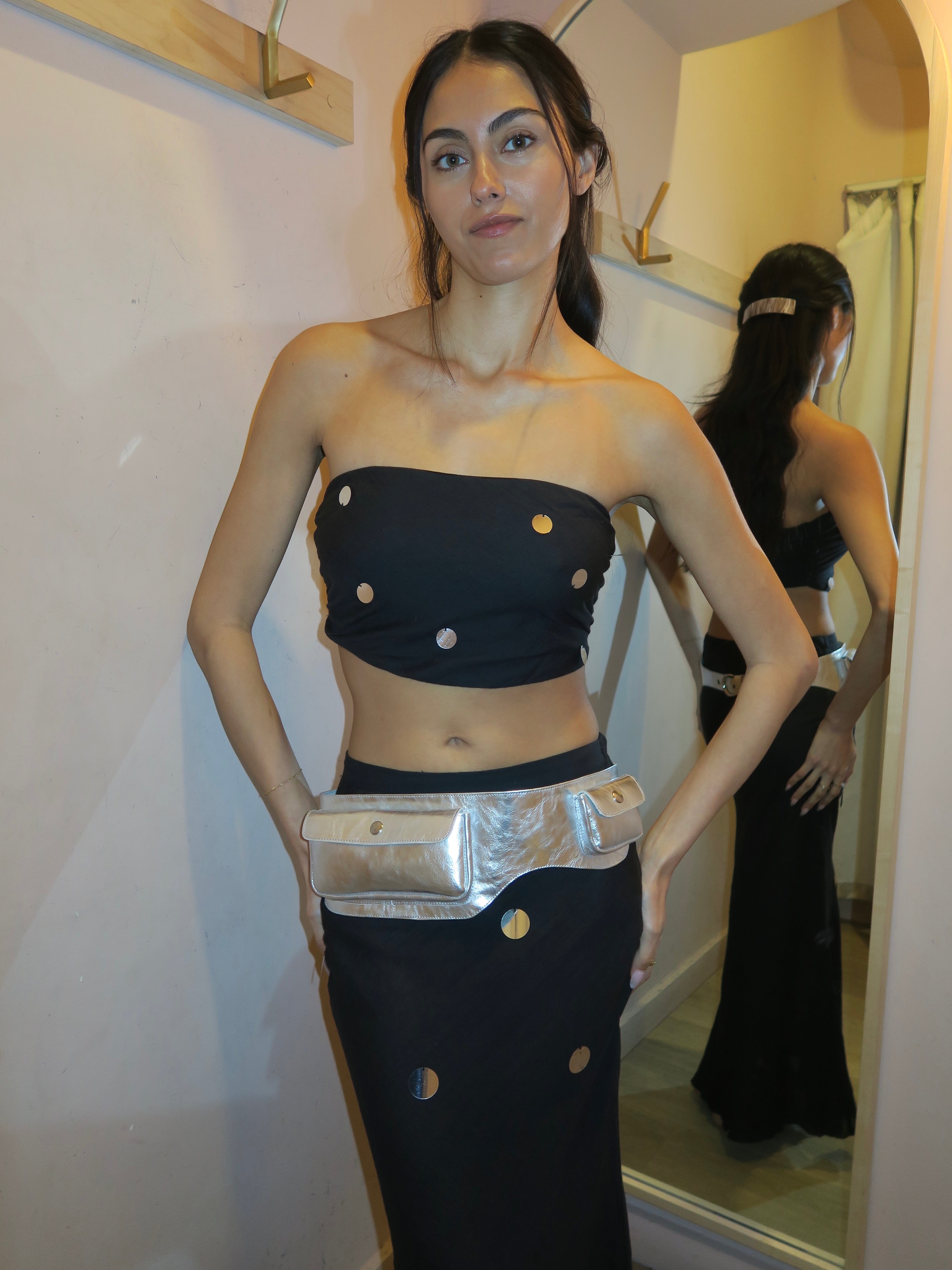 Quinta Tube Top in Black Sequin