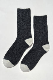 Cashmere Blend Classic Socks in Charcoal Melange