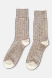 Cashmere Blend Classic Socks in Fawn