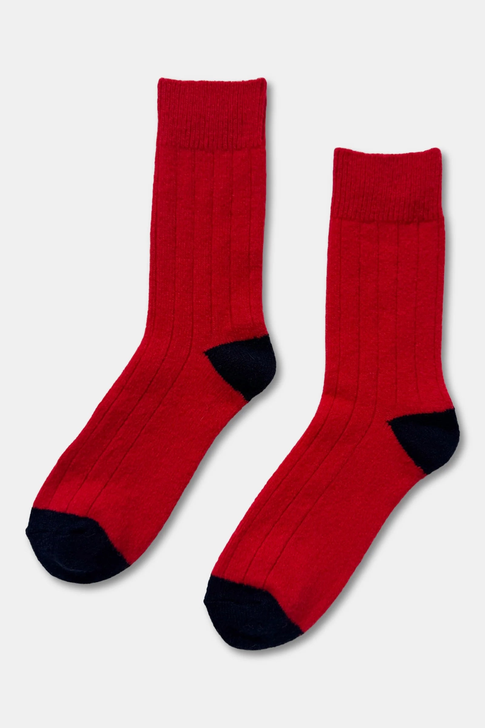 Cashmere Blend Classic Socks in Poppy Red