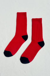 Classic Cashmere Socks in Poppy Red