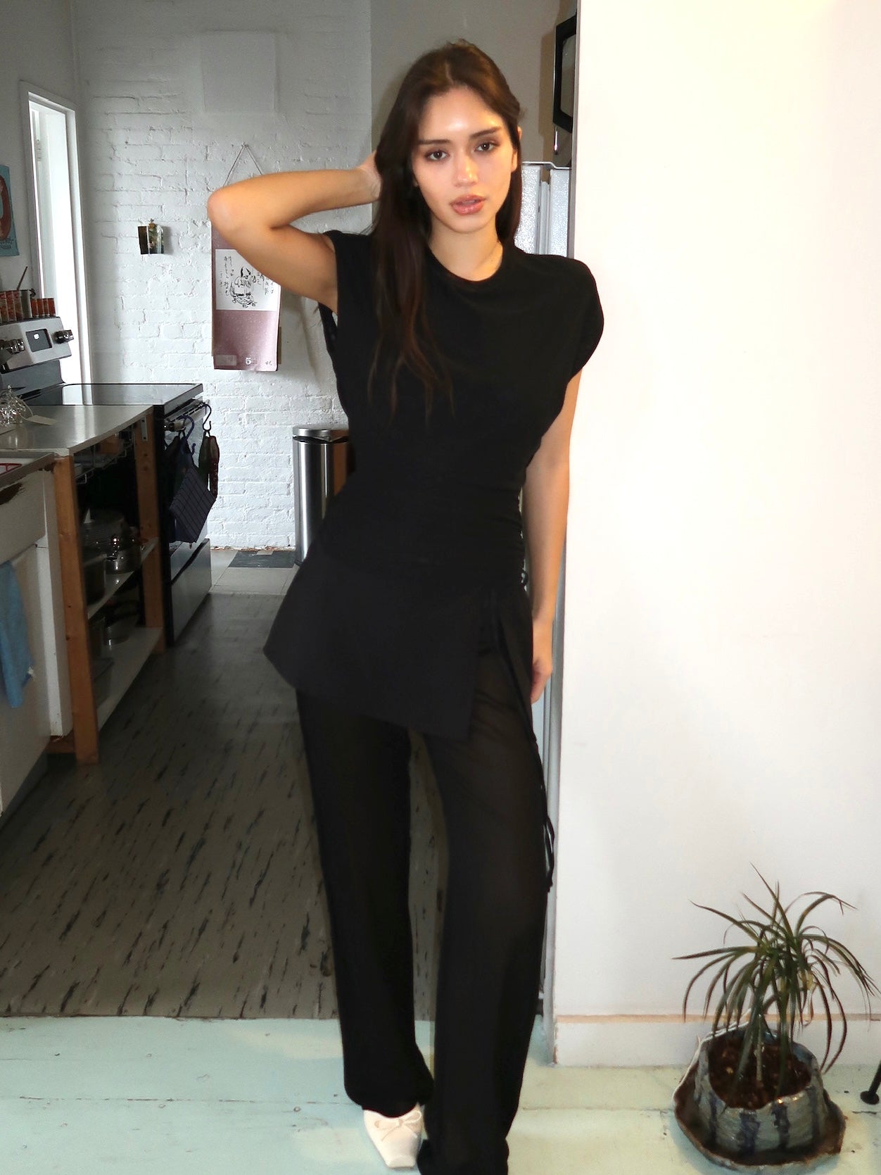 Maralia Overlay Pant in Black
