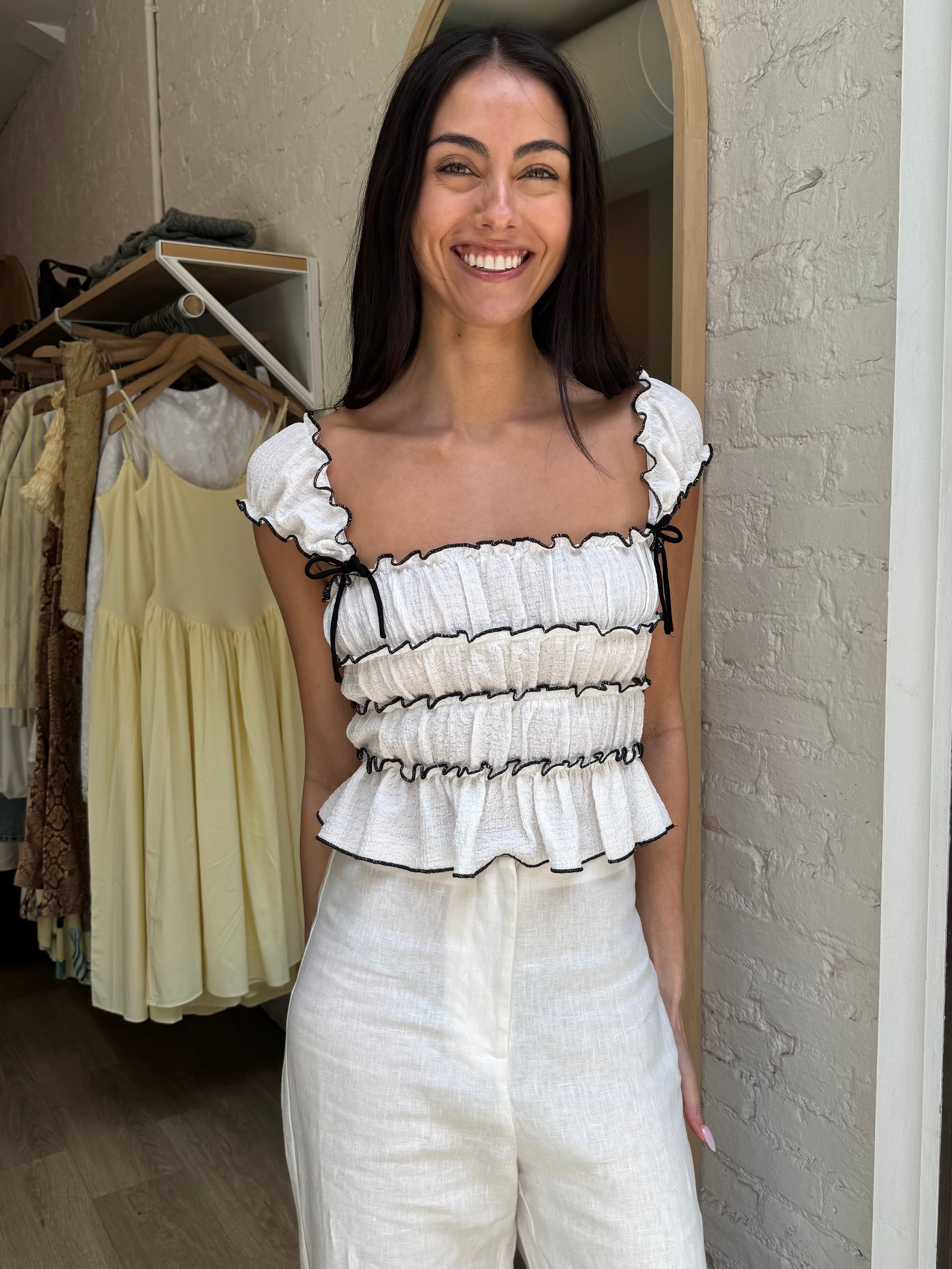 Mae Top in White & Black