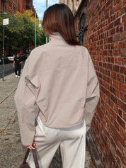 Technical Cotton Carpenter Jacket in Grey Stone