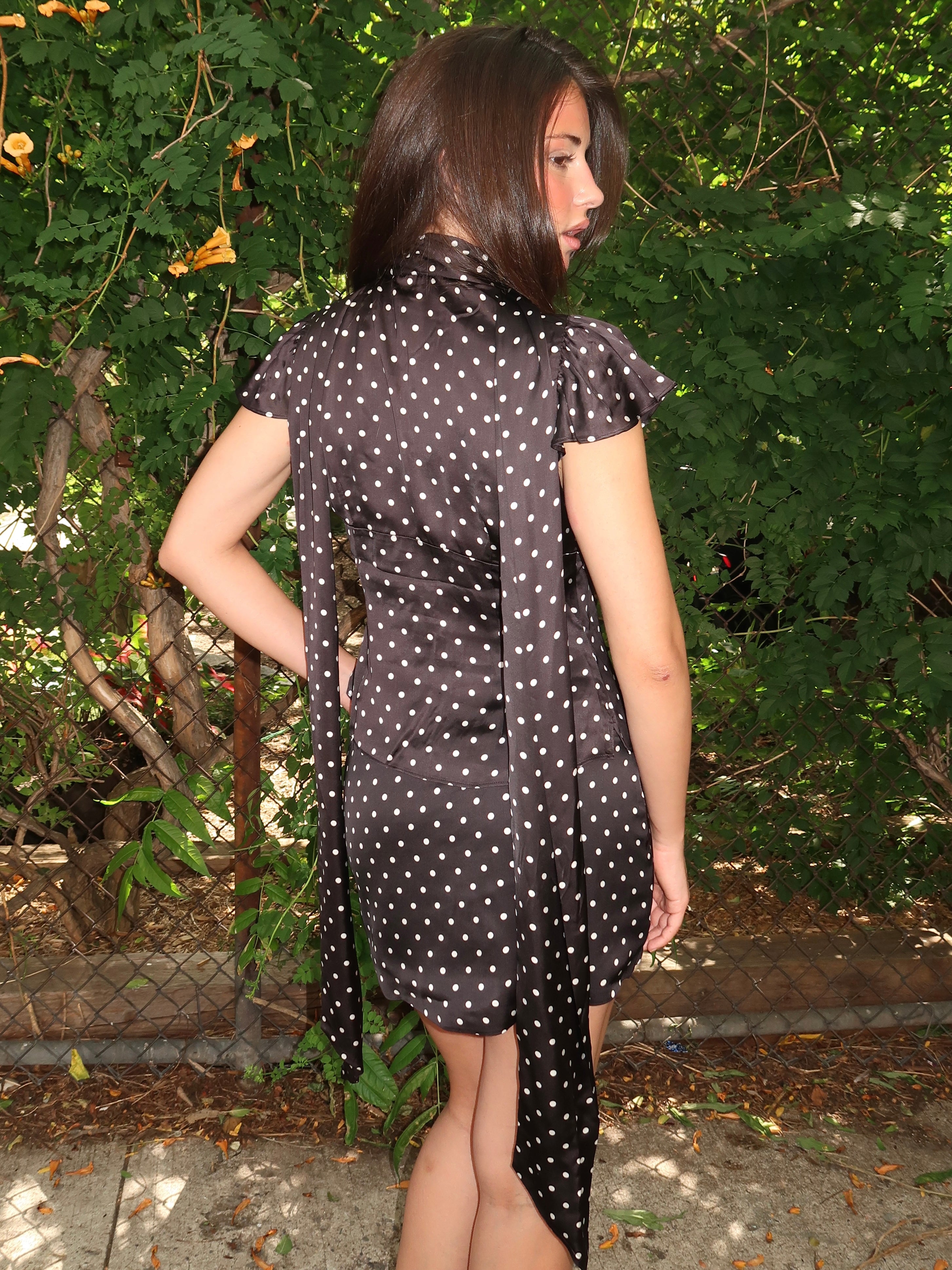 Ara Top in Black Micro Dot