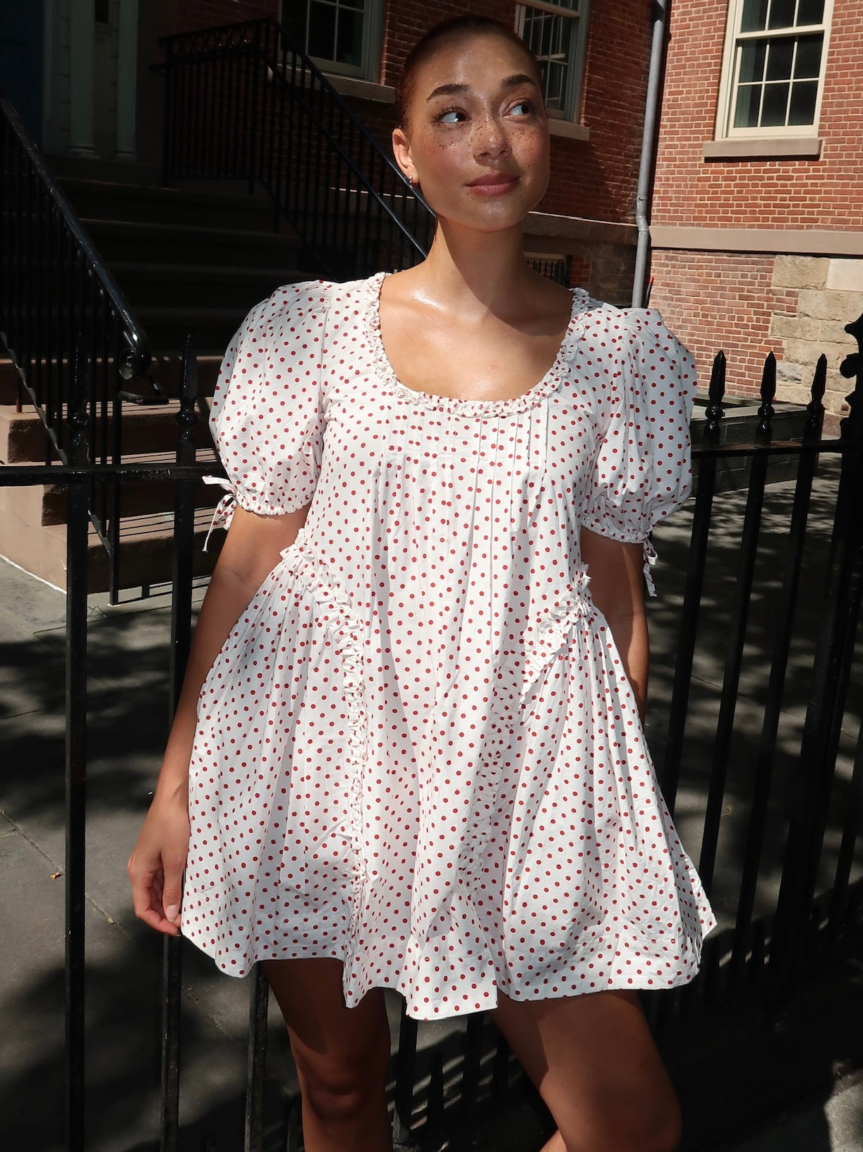 Meri Mini Dress in Red Spot