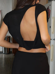 Winnie Cut Out Tee in Black