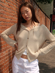 Lennon Cardigan in Beige
