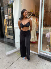 Load image into Gallery viewer, Bentley Pleated Bra &amp; Pant Set in Black
