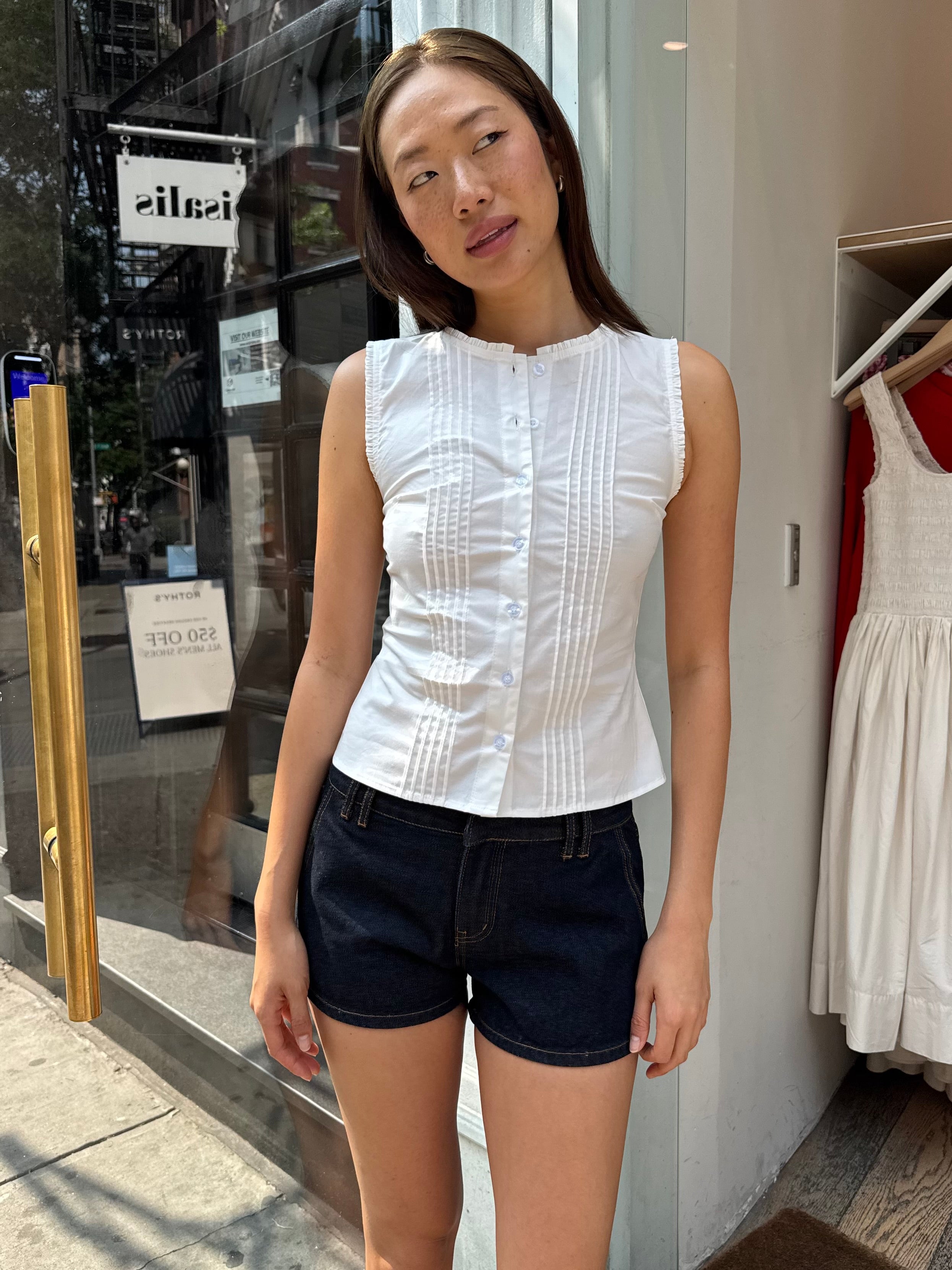 Jazmyn Button Down Blouse in White