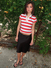 Satin Paloma Skirt in Black