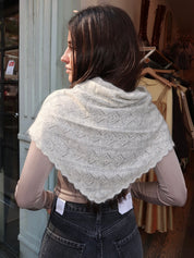 Mohair Pointelle Shawl in Ht.Grey
