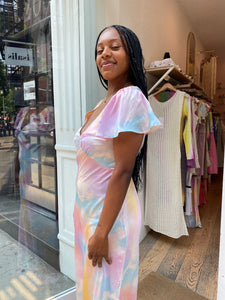 The Flutter Slip Dress in Dopamine