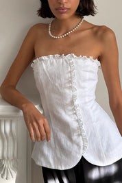 Florence Strapless Top in Linen