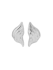 Croissant Earrings in Silver