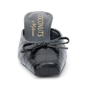 Geneva Heel in Black Croc