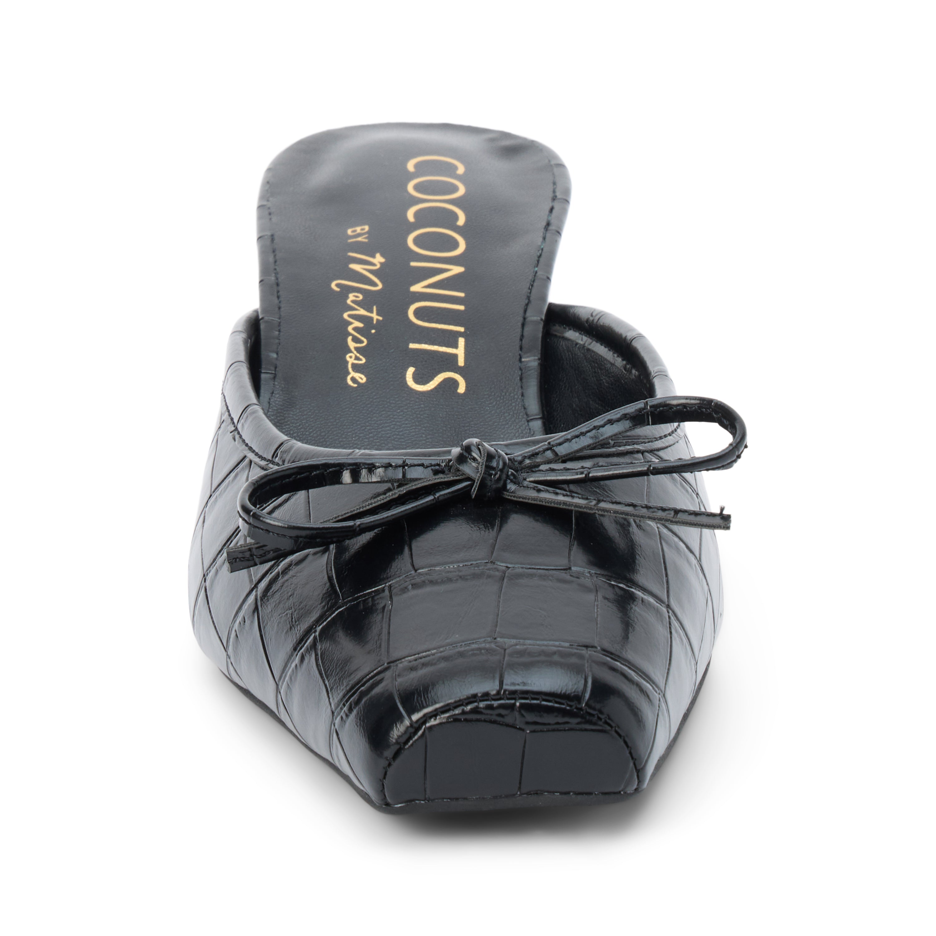 Geneva Heel in Black Croc